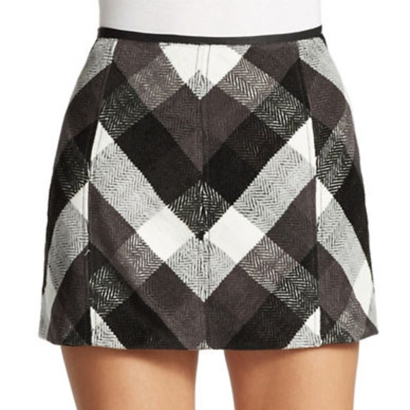 Free People Black and White Twiggy Wool Mini Skirt - Picture 2 of 5